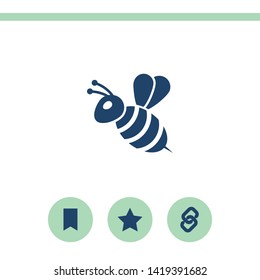 Bee flat design illustration. Simple vector icon.