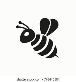 Bee flat design illustration. Simple vector icon.