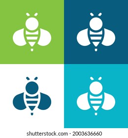Bee Flat four color minimal icon set