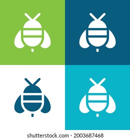 Bee Flat four color minimal icon set