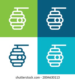 Bee Flat four color minimal icon set