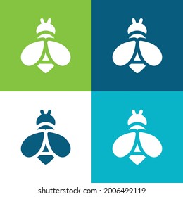 Bee Flat four color minimal icon set