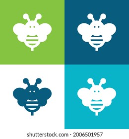 Bee Flat four color minimal icon set