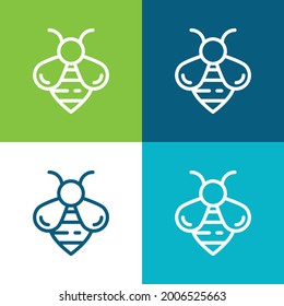 Bee Flat four color minimal icon set
