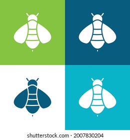 Bee Flat four color minimal icon set