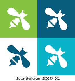 Bee Flat four color minimal icon set