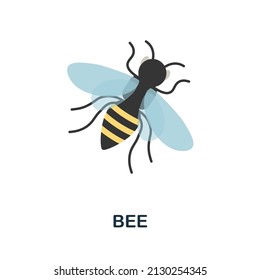 Bee flat icon. Colored element sign from farm animals collection. Flat Bee icon sign for web design, infographics and more.