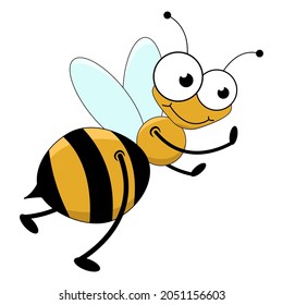 Bee flat icon isolated on white background.