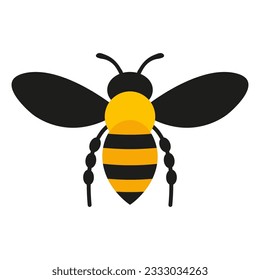 Bee flat icon isolated on white background. Insect. Vector illustration