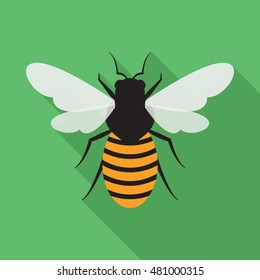 bee flat icon. You can be used bee icon for several purposes like: websites, UI, UX, print templates, promotional materials, info-graphics, web and mobile phone apps.