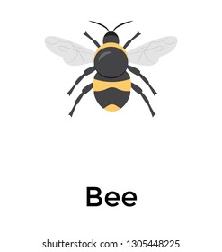 Bee flat vector icon 
