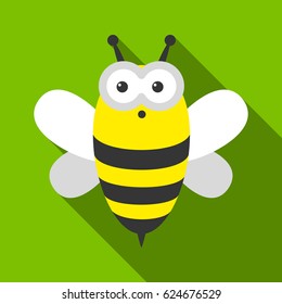 Bee flate icon. Illustration for web and mobile design.