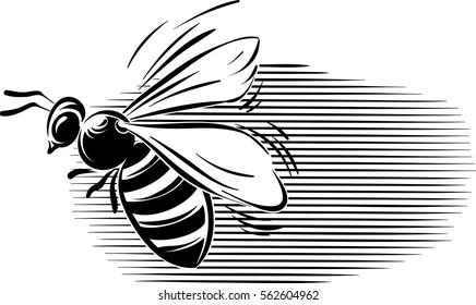 Bee in flight.