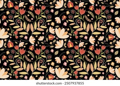 Abeja con floral en verano sin patrón 