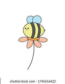 
Bee and flower Hello summer