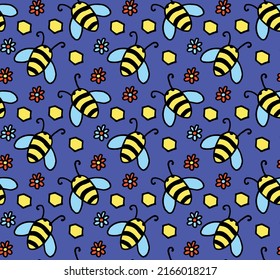 Bienenblütenhonig nahtloses Muster