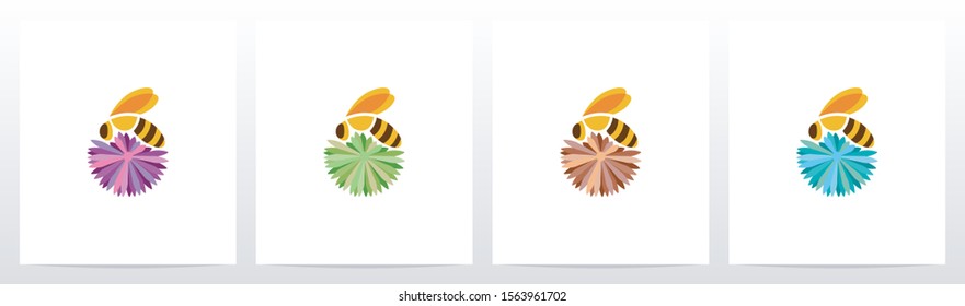 Bee And Flower Logo Design