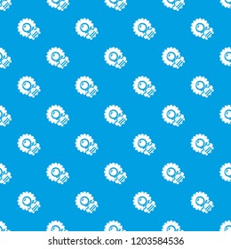 Bee flower pattern vector seamless blue repeat for any use