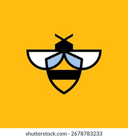 bee fly animal vector abstract logo modern style