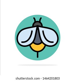 Bee, Fly, Honey, Bug Abstract Circle Background Flat color Icon. Vector Icon Template background