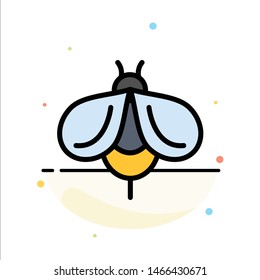Bee, Fly, Honey, Bug Abstract Flat Color Icon Template. Vector Icon Template background