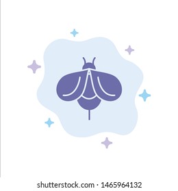 Bee, Fly, Honey, Bug Blue Icon on Abstract Cloud Background. Vector Icon Template background