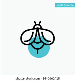 Bee, Fly, Honey, Bug turquoise highlight circle point Vector icon