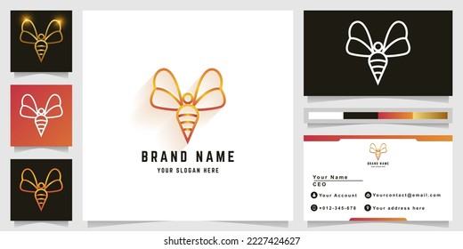 Bee fly location logo with business card design