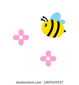 Bee flying around flower, bees support the growth of trees and plants, critical to the environment.