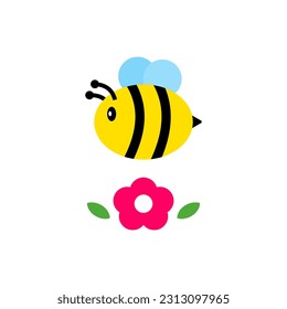 Bienen fliegen um Blumen, Bienen unterstützen das Wachstum von Bäumen und Pflanzen, entscheidend für die Umwelt.