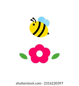 Bee flying around flower, bees support the growth of trees and plants, critical to the environment.