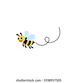 Bee flying around looking for honey and collecting honey in hive vector illustration and icon