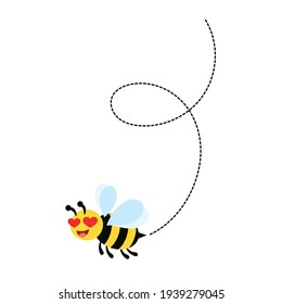 Bee Flying Around Looking For Honey And Collecting Honey In Hive Vector Illustration And Icon