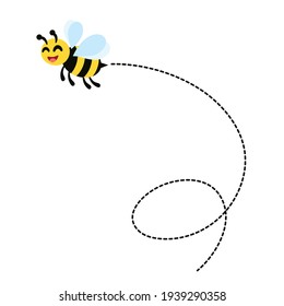 Bee Flying Around Looking For Honey And Collecting Honey In Hive Vector Illustration And Icon