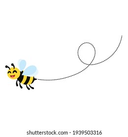 Bienen fliegen herum und suchen nach Honig und sammeln Honig in BienenVektorgrafik und -symbol