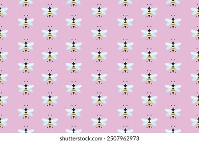 Bee flying seamless pattern wallpaper design