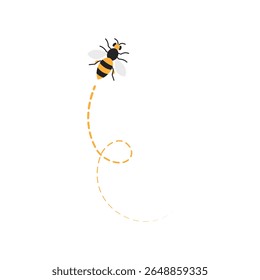 bee flying spring summer t-shirt design vector