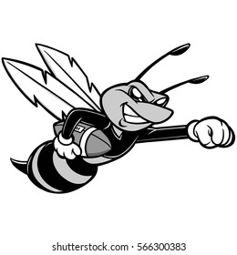 Bee Football Mascot Illustration