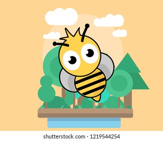 Bee Forest Illustration