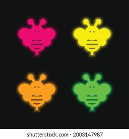 Icono de vector neonato brillante de cuatro colores