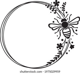 Bee frame design (vector illustration)