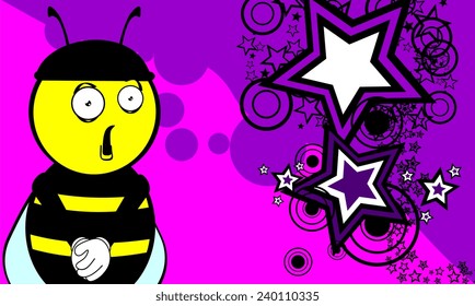 bee funny cartoon background in vector format very easy to edit