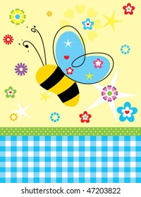 bee garden greeting card