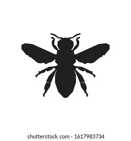 Bee Geometric Drawing Tattoo or Logo. Blackwork.