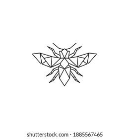 bee geometric vector illustration. animal icon line style design. animal wall art