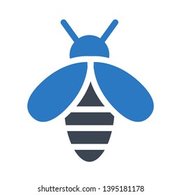 bee glyph double color icon