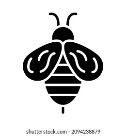 Bee Glyph Icon Animal Vector 