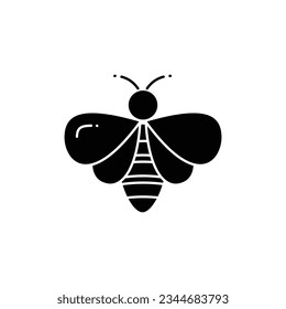 Bee Glyph Icon - Autumn Season Icon Vector Illustration Design