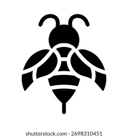 bee glyph icon illustration vector graphic. Simple element illustration vector graphic, suitable for app, websites, and presentations isolated on white background