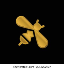 Metallic-Symbol oder Logo-Vektorgrafik mit Bienengold